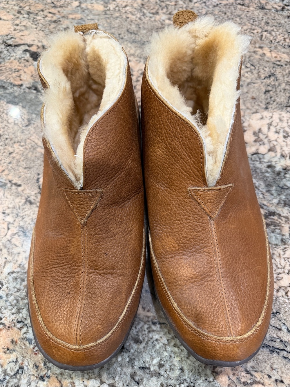 Cabela's Men's Brown Leather Shearling-Lined Slip-On Boots